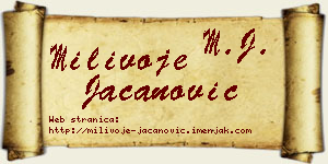 Milivoje Jacanović vizit kartica